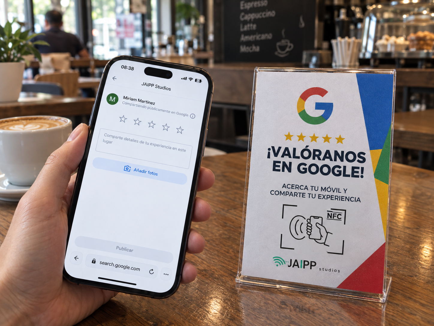 Cliente abriendo el contenido de un local acercando el móvil a un disco Bip